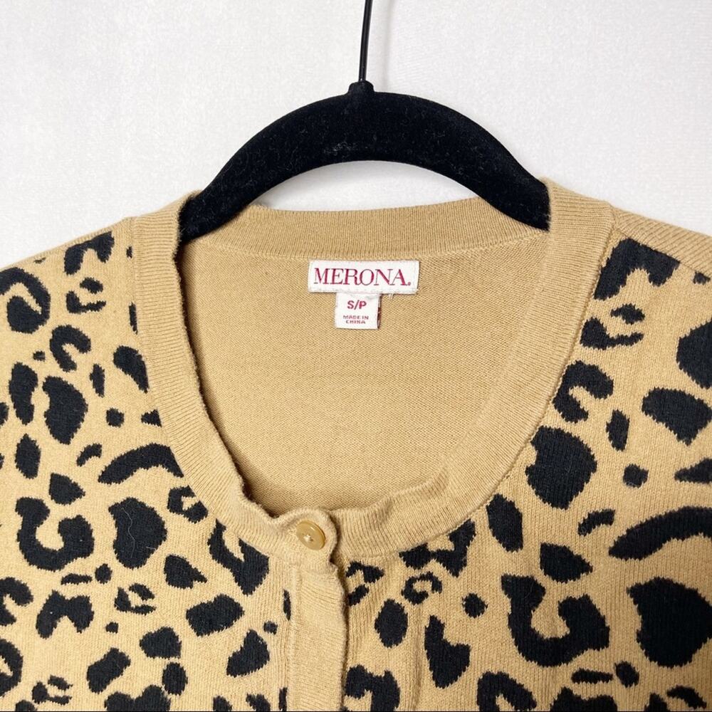 Merona / Leopard Cheetah Print Button Up Cardigan… - image 3